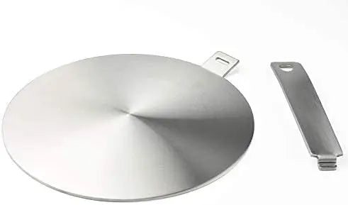 RUNZI Induction adapter - converter disc for induction cooking plate, heat diffusion plate with detachable handle and base, 20 cm………