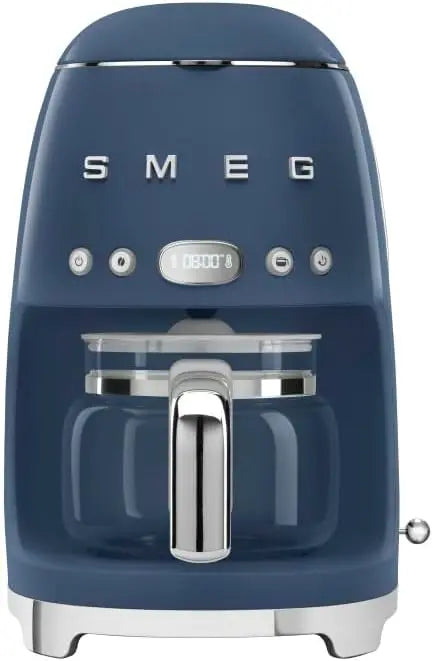 Smeg 50's Retro Style Aesthetic Drip Coffee Machine with 10 Cup Glass Carafe - Auto Start Feature, Keep Warm Plate, and Two Coffee Strength Settings