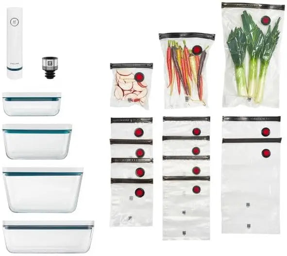 Zwilling Fresh and Save La Mer - Vacuum Food Storage Set, 16-piece, White with Sea-blue accents