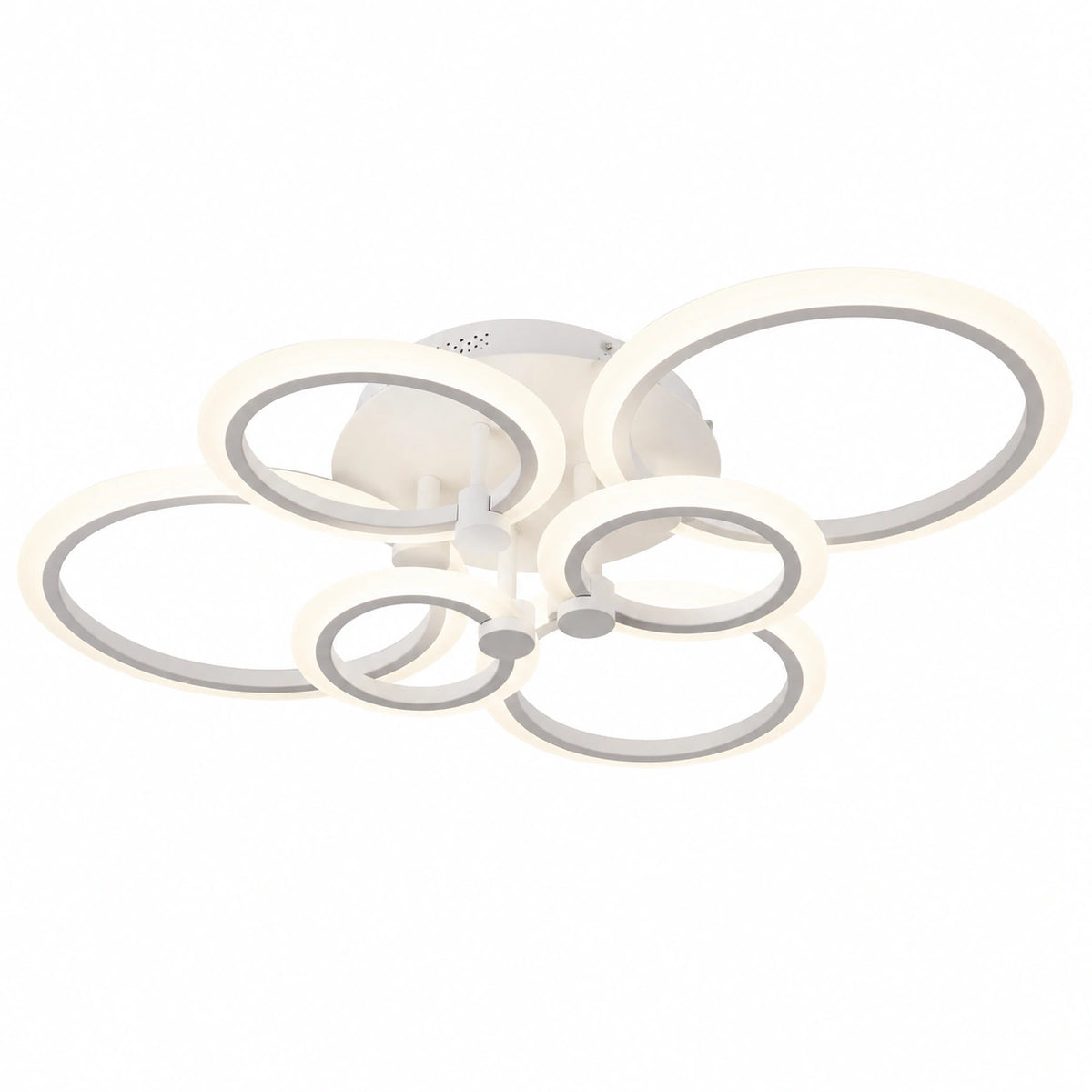 Lampadario moderno LED con 6 anelli, 51W, 2550 Lm, luce regolabile