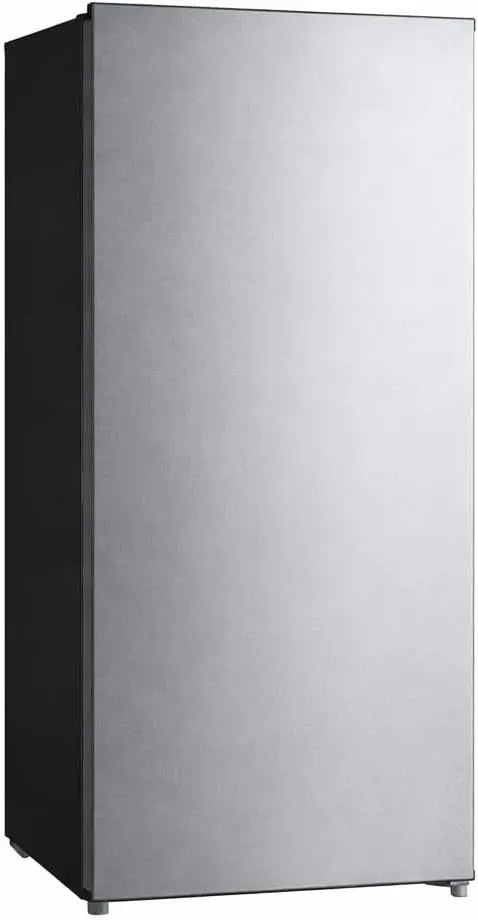 Modern Upright Freezer OR Refrigerator - Reversible Door Hinge, Removable Shelves, 7.1 Cu. Ft. Capacity, Stainless Steel