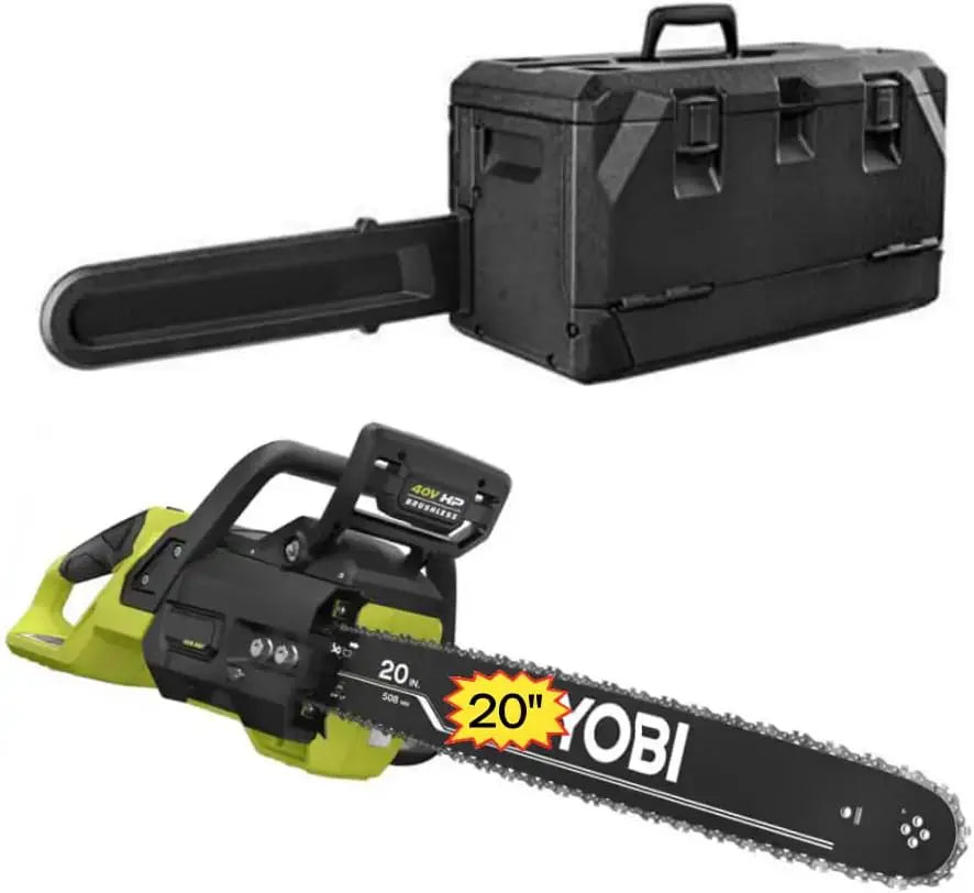 Ryobi_HP 40-Volt Brushless 20 Inch Lithium-Ion Cordless Electric Battery Powered Chainsaw + BONUS HARD CASE - TOOL ONLY- Battery NOT included