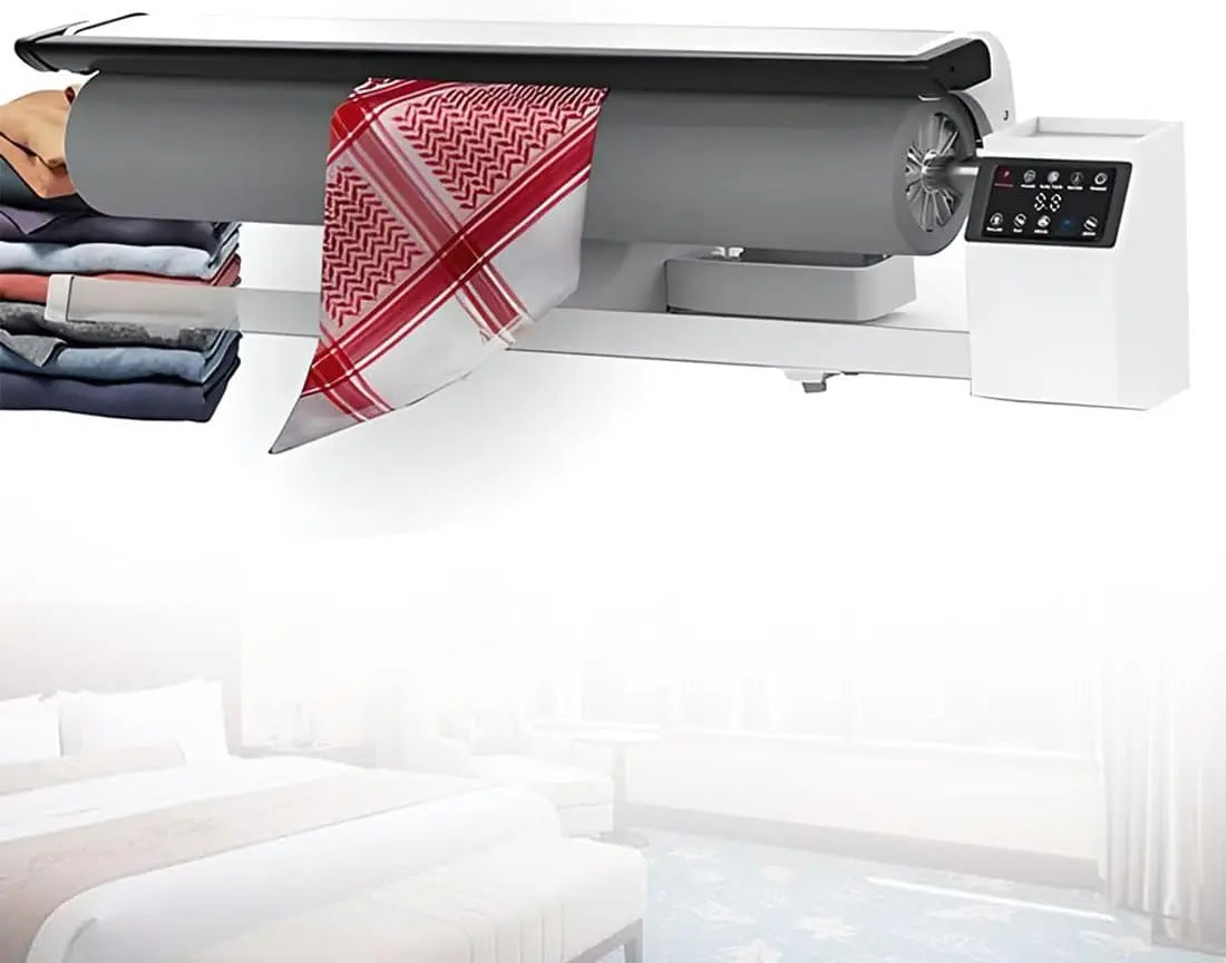Commercial Rotary Roller Iron Steam Press for Hotel Linen & Bed Sheets - Industrial Fabric Steamer with Foot Pedal