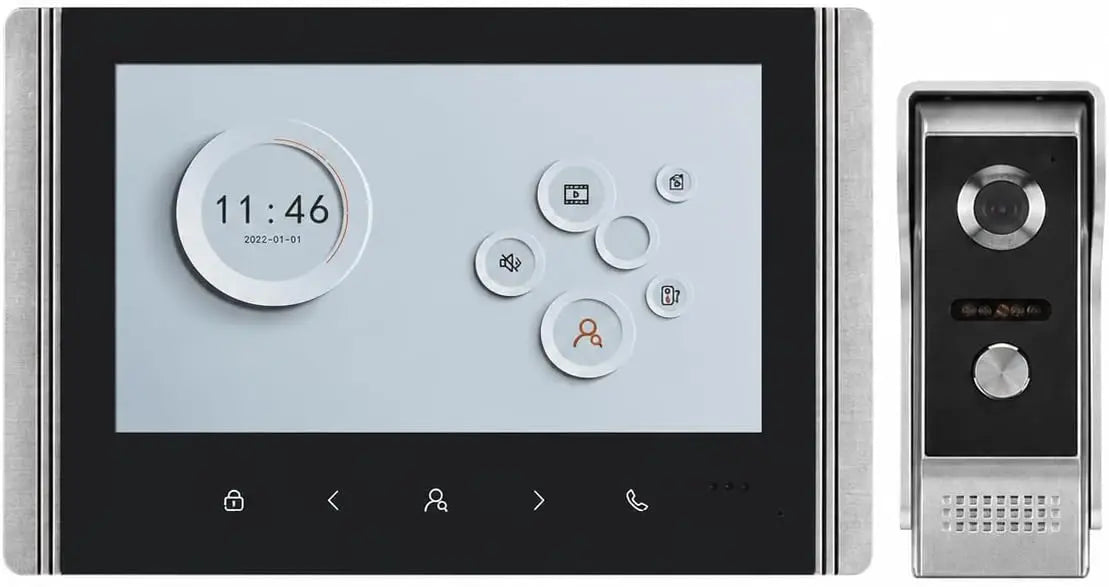 Video Intercom System - 7 Inch Wired Video Doorbell Camera with Monitor, Wired Video Door Phone HD Camera Kits Support Unlock, Monitoring