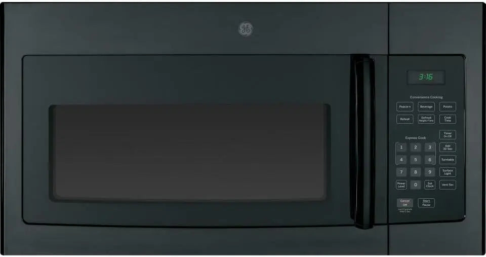 GE JVM3160DFBB 30 Inch Over-the-Range Microwave Oven with 1.6 Cu. Ft. Capacity in Black
