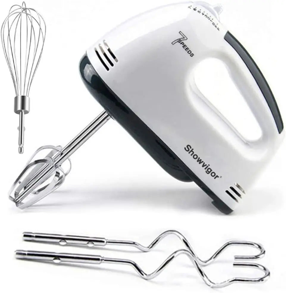 Showvigor Electric Hand mixer - 7 Adjustable Speed 180W Handheld Mixer Electric Whisk with 5 Stainless Steel Accessories