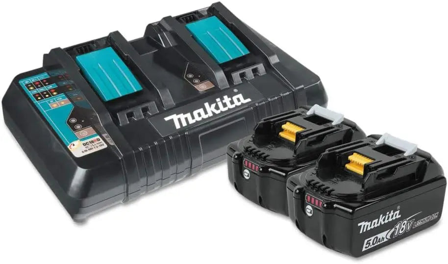 Makita BL1850B2DC2 18V LXT Lithium-Ion Battery and Dual Port Charger Starter Pack - 5.0Ah