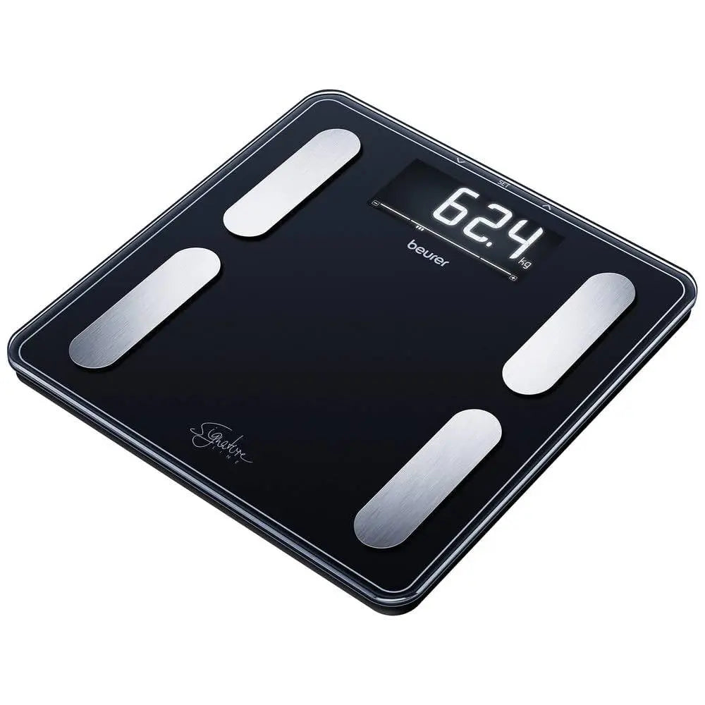 Beurer BF 405 Diagnostic Scale - Precise Body Analysis for up to 8 People, Body Fat Measurement, with Illuminated XL Display, Includes App Connection