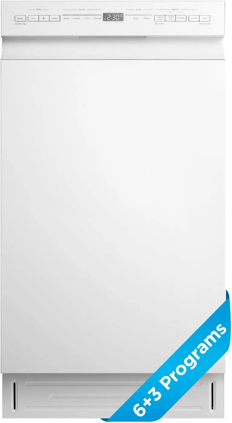 Midea 18 Inch Built-in Dishwasher - 8 Place Settings, Stainless Steel Tub