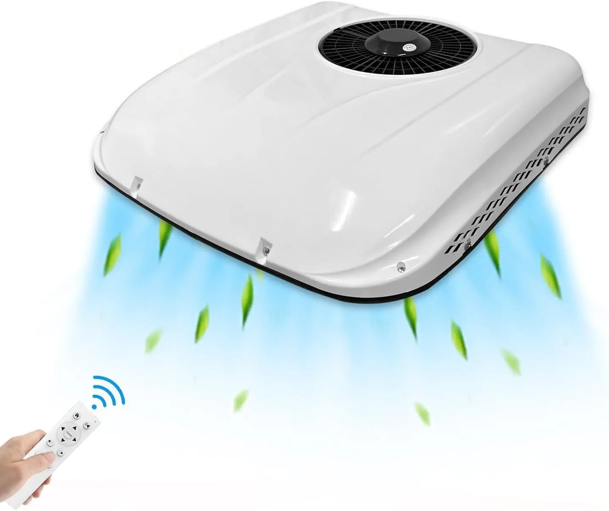 12v RV Rooftop DC air conditioner 8000BTU 12 Volt Ultra-thin Electric Parking Air Conditioner 12V A/C Unit Fit for Motorhome Camper Van Truck