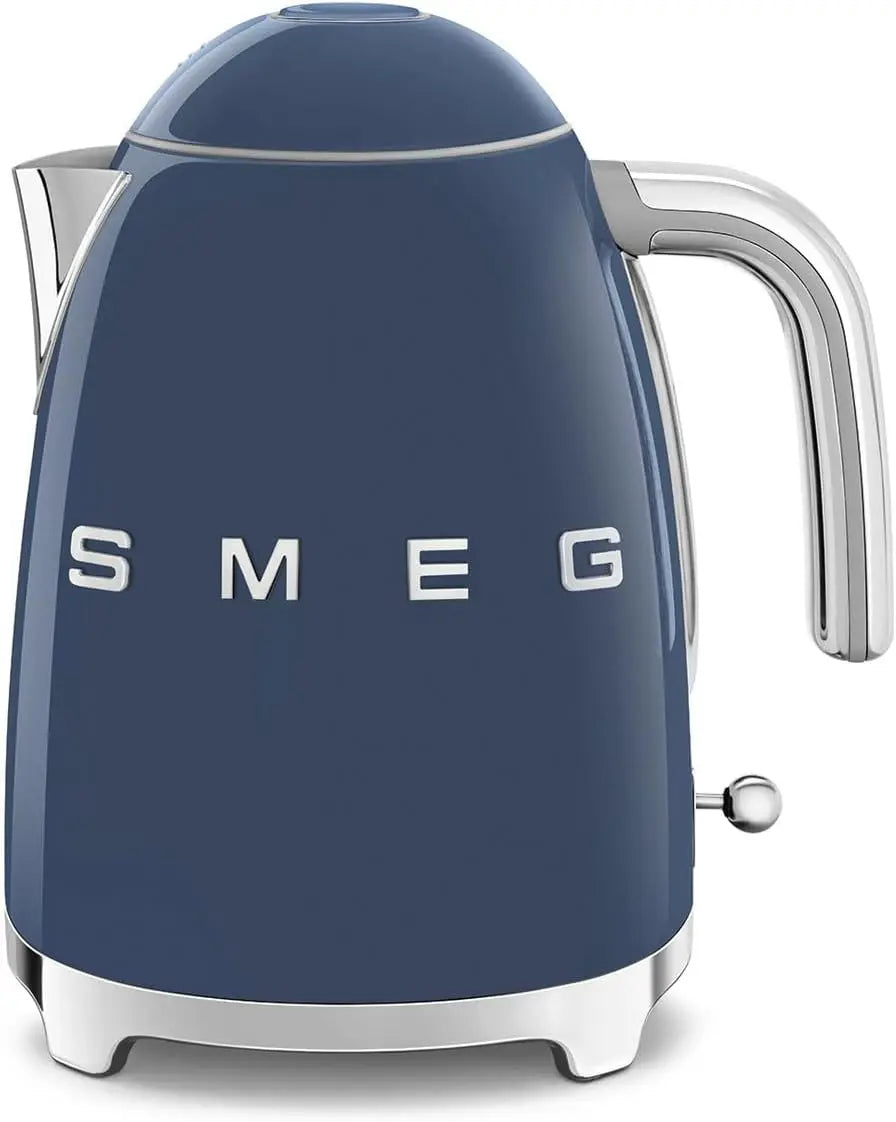 SMEG KLF03 Electric Kettle 1.7L - 7 Cup, Retro Hot Water Boiler for Tea & Coffee, Fast Boiling, Auto Shut-Off, Soft Open Lid, Navy Blue