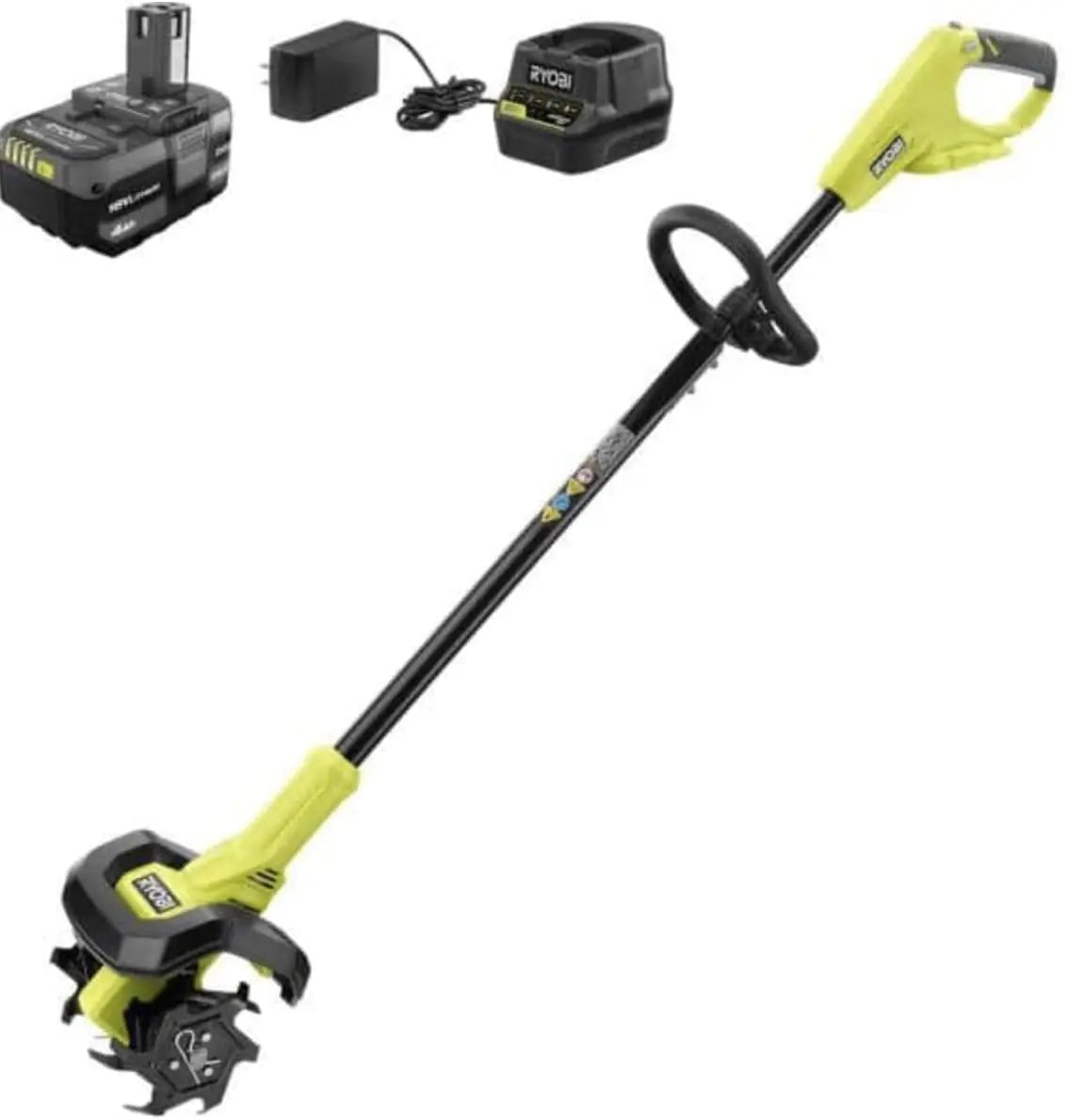 RYOBI ONEAND 18V 8 Inch Cordless Cultivator with 4.0 AH Battery and Charger P2750