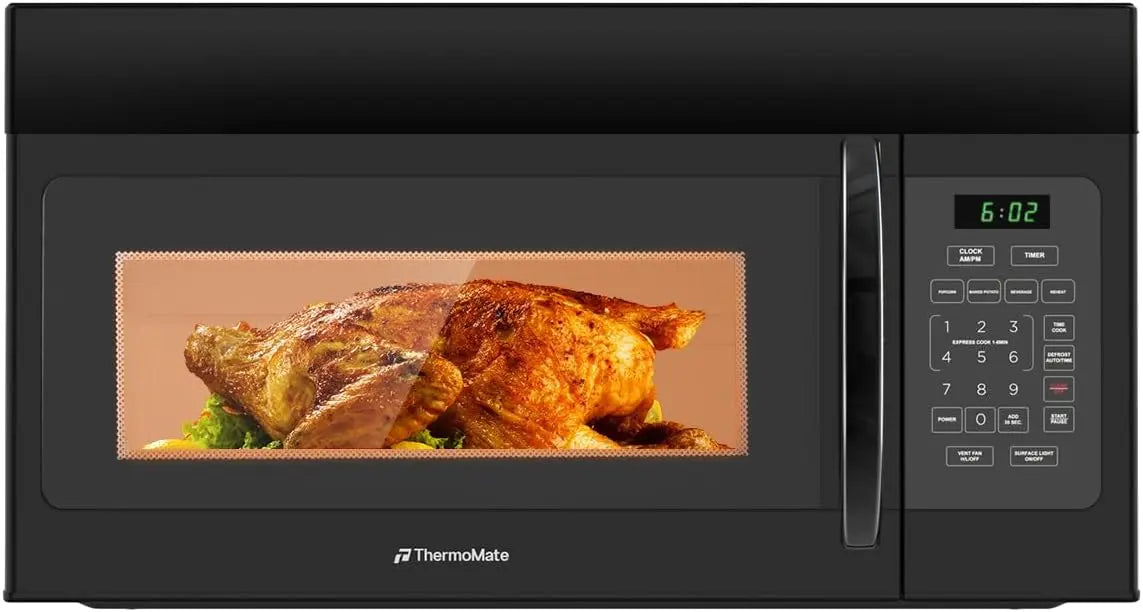 30 Inch Over the Range Microwave Oven - ThermoMate 1.7 Cu. Ft. Capacity Microwave Over the Stove with One Touch, 1000 Cooking Watts, 300 CFM, Black