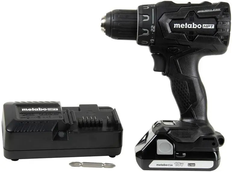 Metabo HPT DS18DBFL2QB 18V Cordless Driver Drill - 1.5 Ah Lithium Ion Battery, LED Light, Brushless, Lifetime Tool Warranty, Black Design