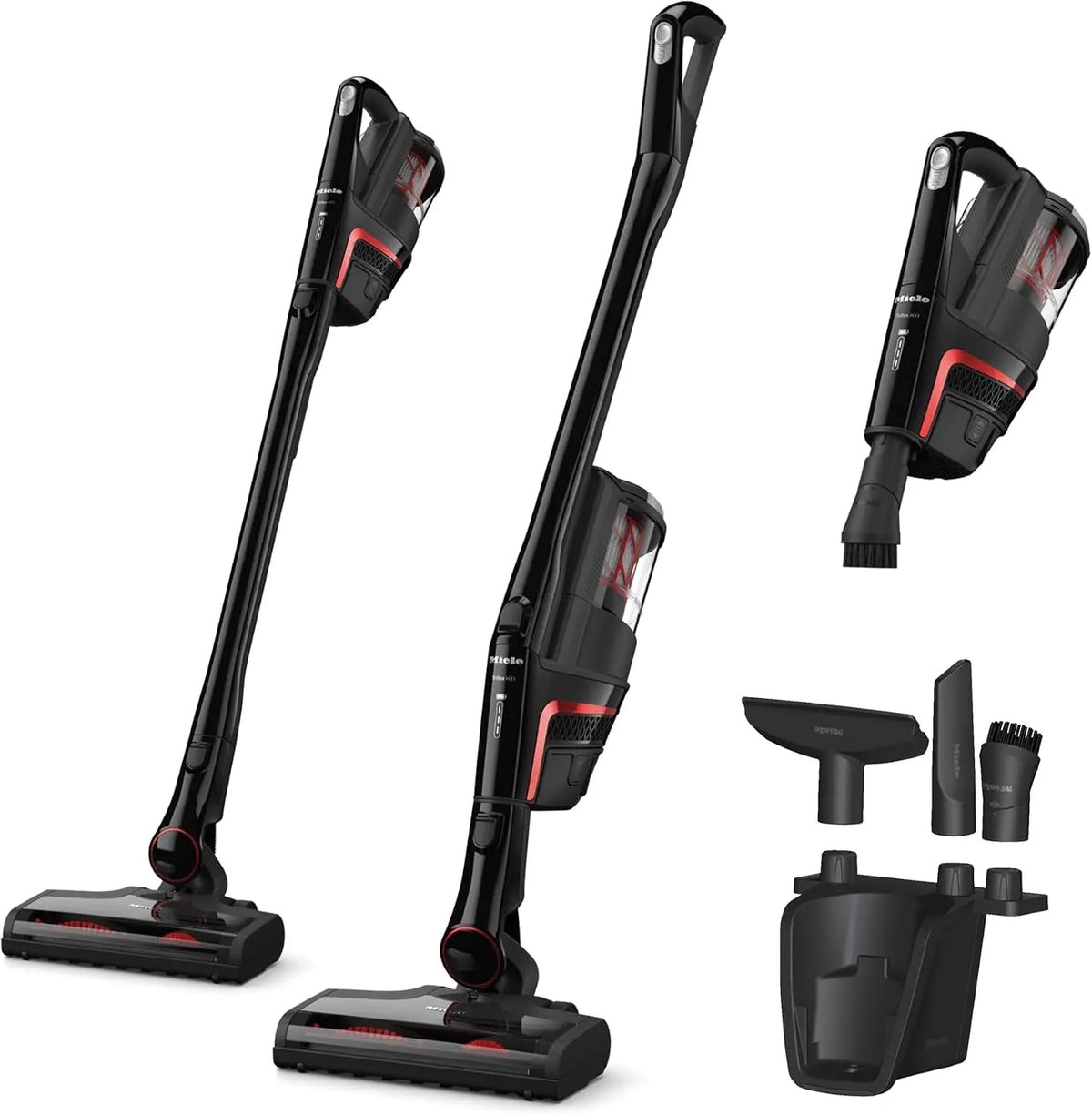 Miele Triflex HX1 Plus Cordless Stick Vacuum Cleaner - 60 min runtime, Obsidian Black / Red