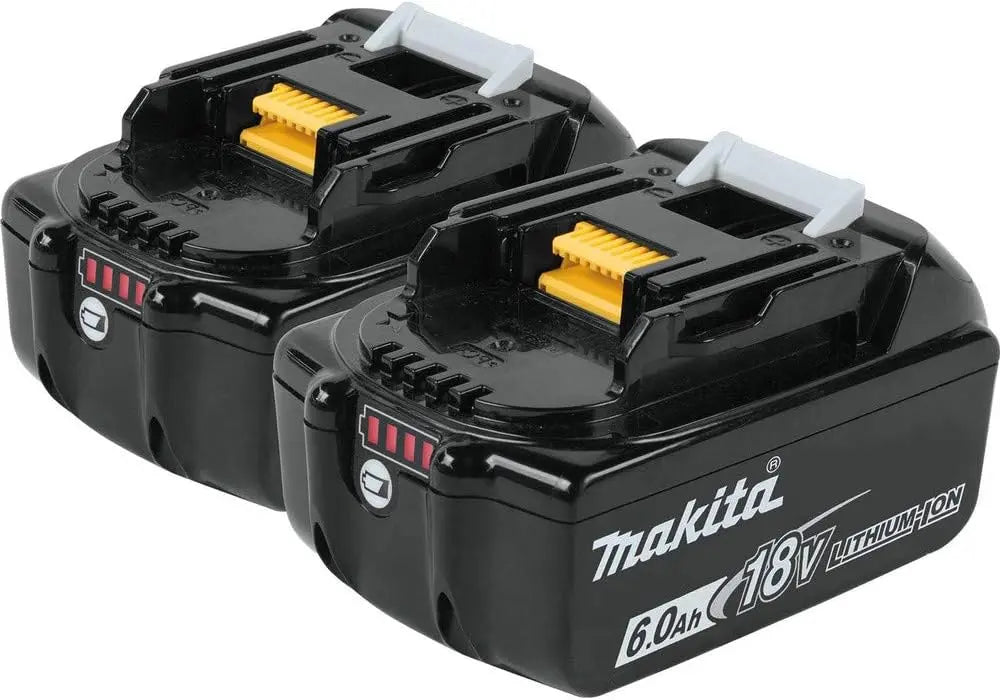 Makita BL1860B-2 18V LXT Lithium-Ion 6.0Ah Battery - 2/pk, Black