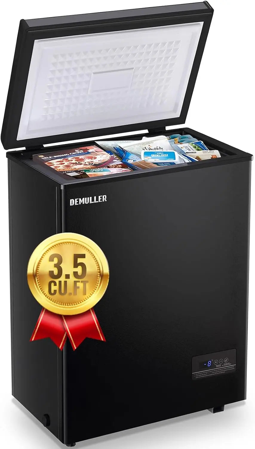DEMULLER Chest Freezer Small Deep Freezer with Removable Basket - Compact Freezer with Digital Control Panel Temperature Ranges From -12℉ to 50℉