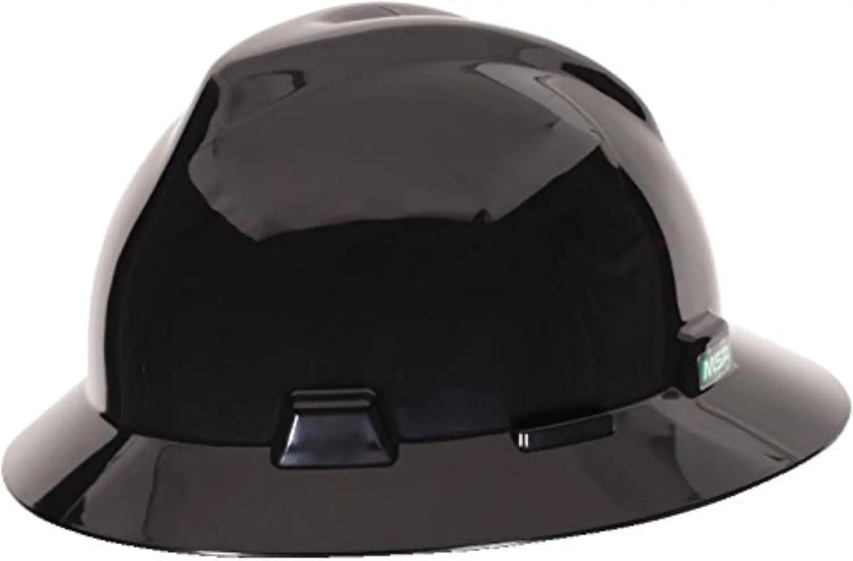 MSA V-Gard Full-Brim Hard Hat with Suspension - Polyethylene Shell, Impact Protection and Self Adjusting Crown Straps, Standard Size Hard Hat