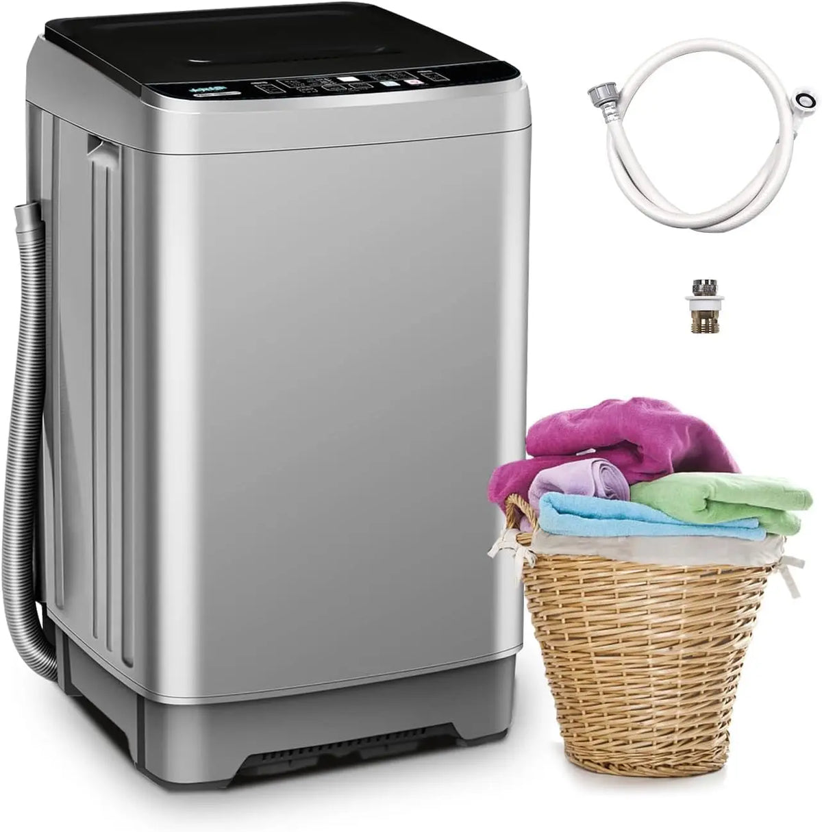 Portable - Washing Machine Full Automatic 17.7lbs Small Washing Machine