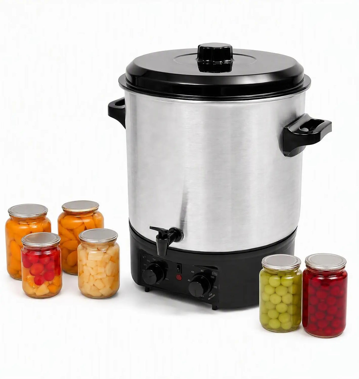 28.5QT Electric Water Bath Canner w/Temp Control & Timer - Silver 1500W 120V