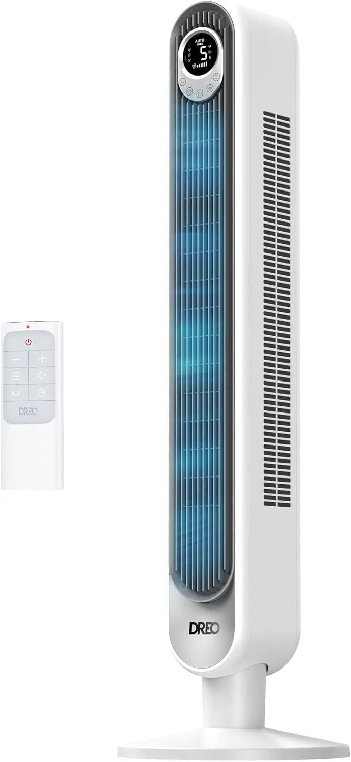 DREO Tower Fan for Bedroom - 28ft/s High Velocity, 9 Speeds, DC Motor