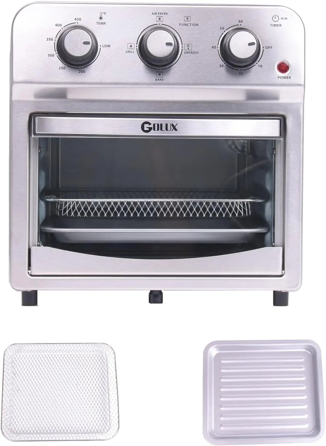 13QT - 12L, 1500W Countertop Air Fryer Toaster Oven Combo