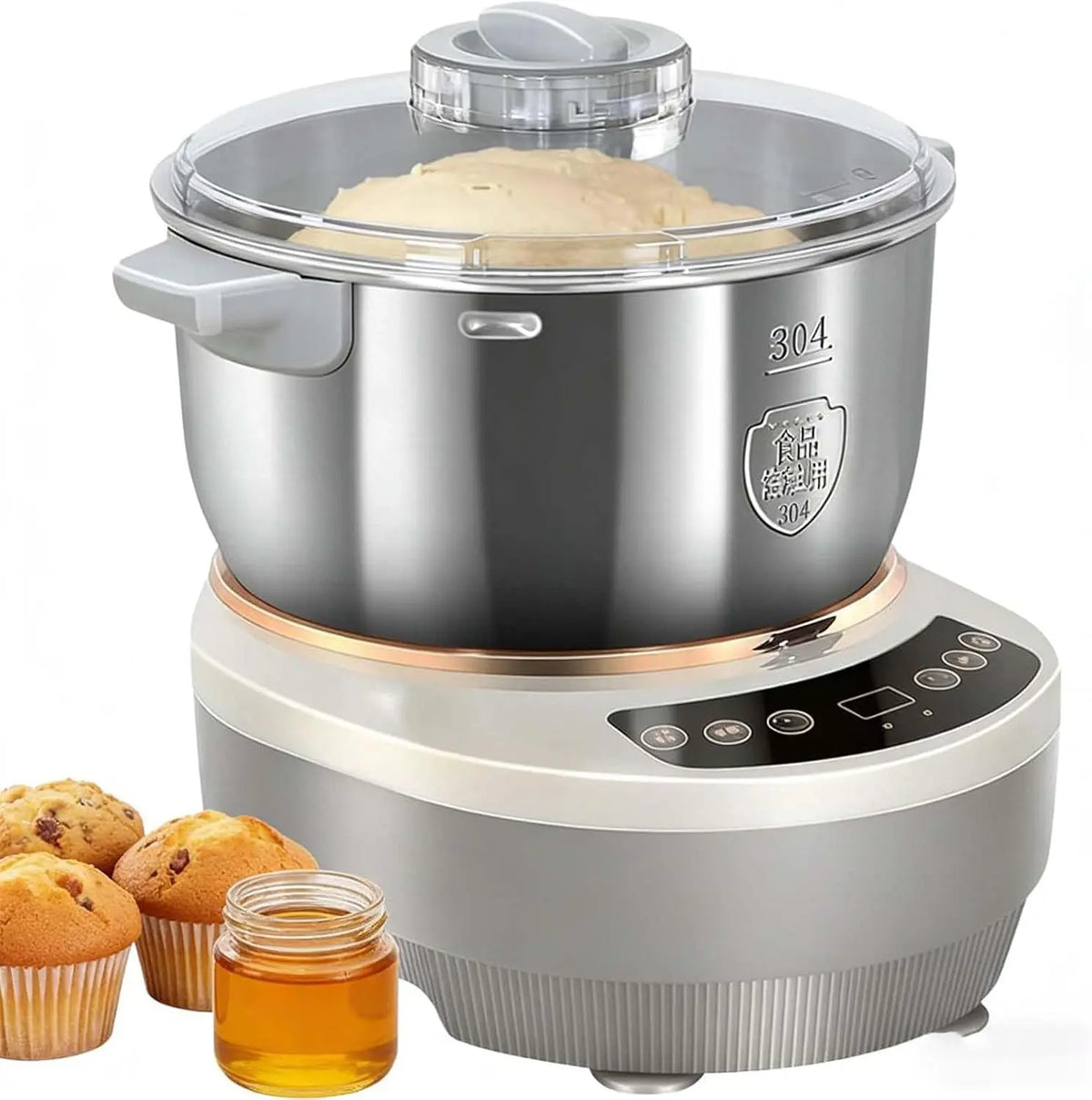 Stainless Steel Dough Maker With Timer - Automatic Dough Maker With Fermentation & Proofing Functions, 5l/7l Capacity, 7L