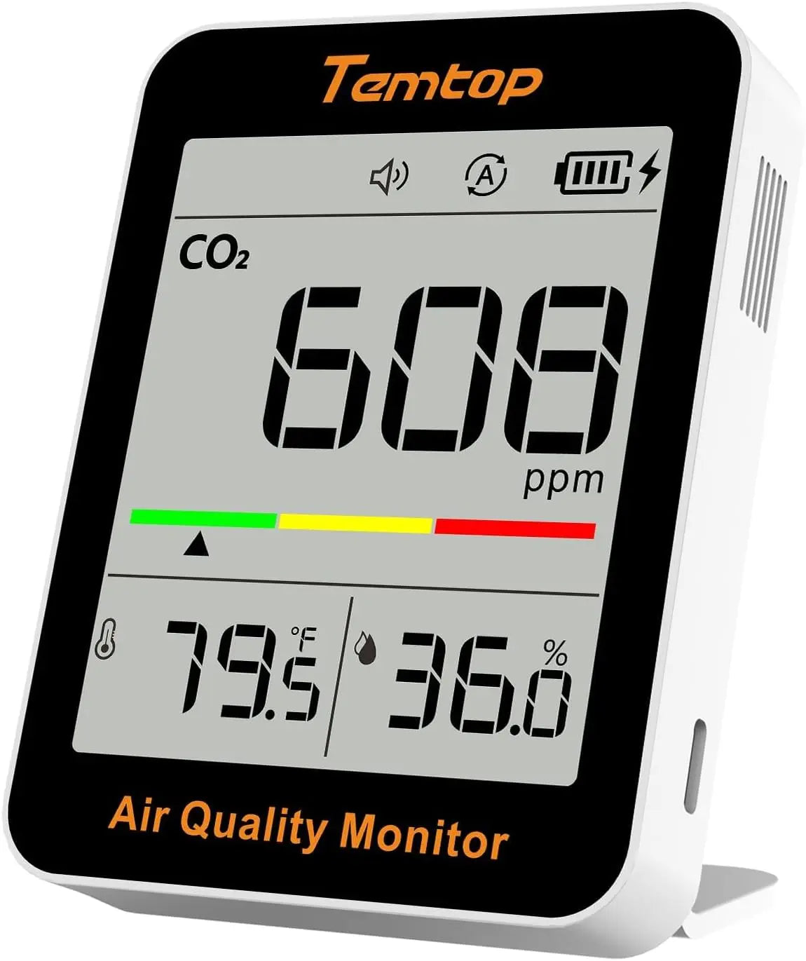 Temtop CO2 Monitor Indoor air Quality Monitor Portable CO2 Meter - CO2, Temperature, Humidity Home, Office or School