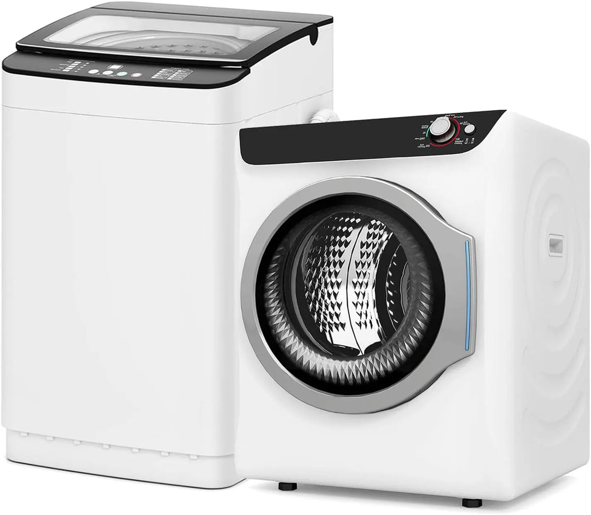 Auertech Portable Washer and Dryer Combo Set - 28 lbs Fully Automatic Washing Machine with Stainless Steel Inner Tub, 2.6 Cu. Ft. Portable Dryers, RV