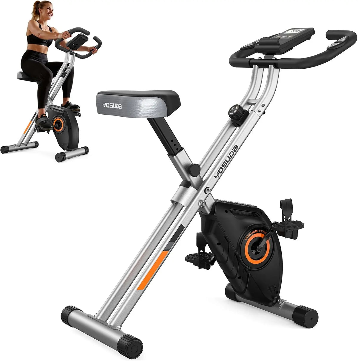 YOSUDA Folding Exercise Bike - 5 IN 1 Foldable Stationary Bike for Seniors
