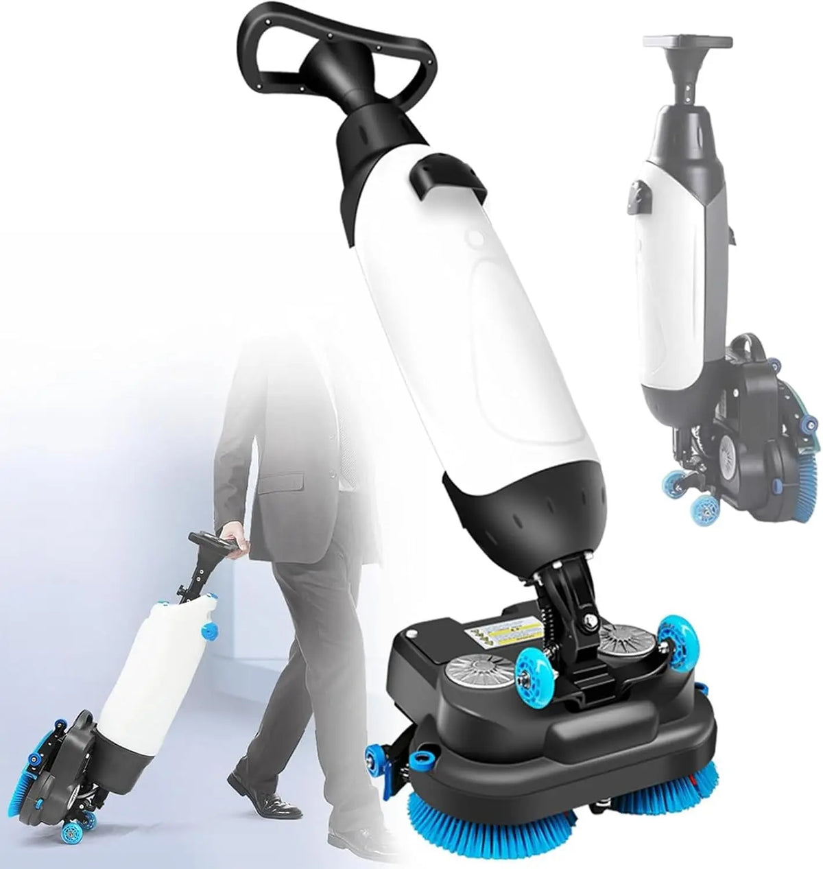 Cordless Floor Scrubber Dual Tank - 4.5L+7.5L Commercial Use