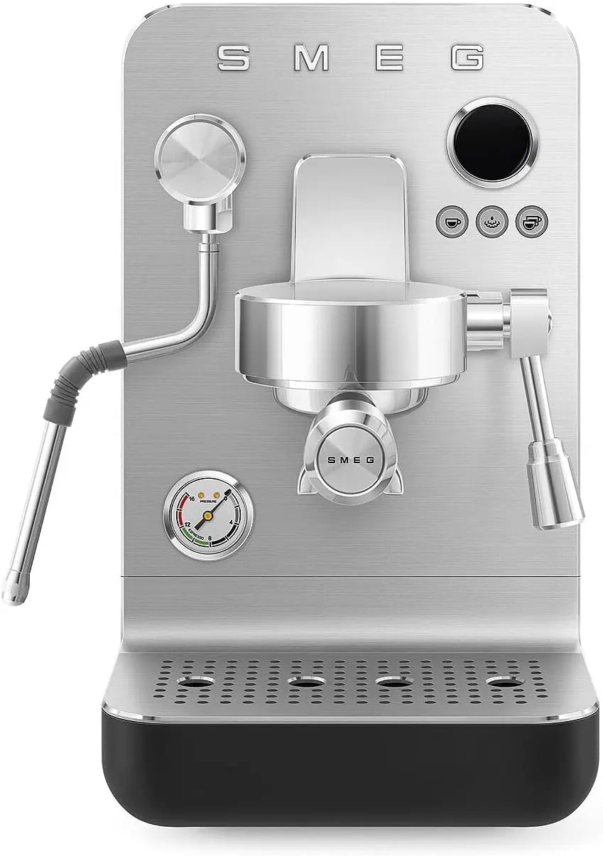 Smeg Semi-Pro Espresso Machine - 15-Bar Pump, Triple Thermoblock Heating, 58mm Filter Holder & Steam Wand, Made in Italy, Black
