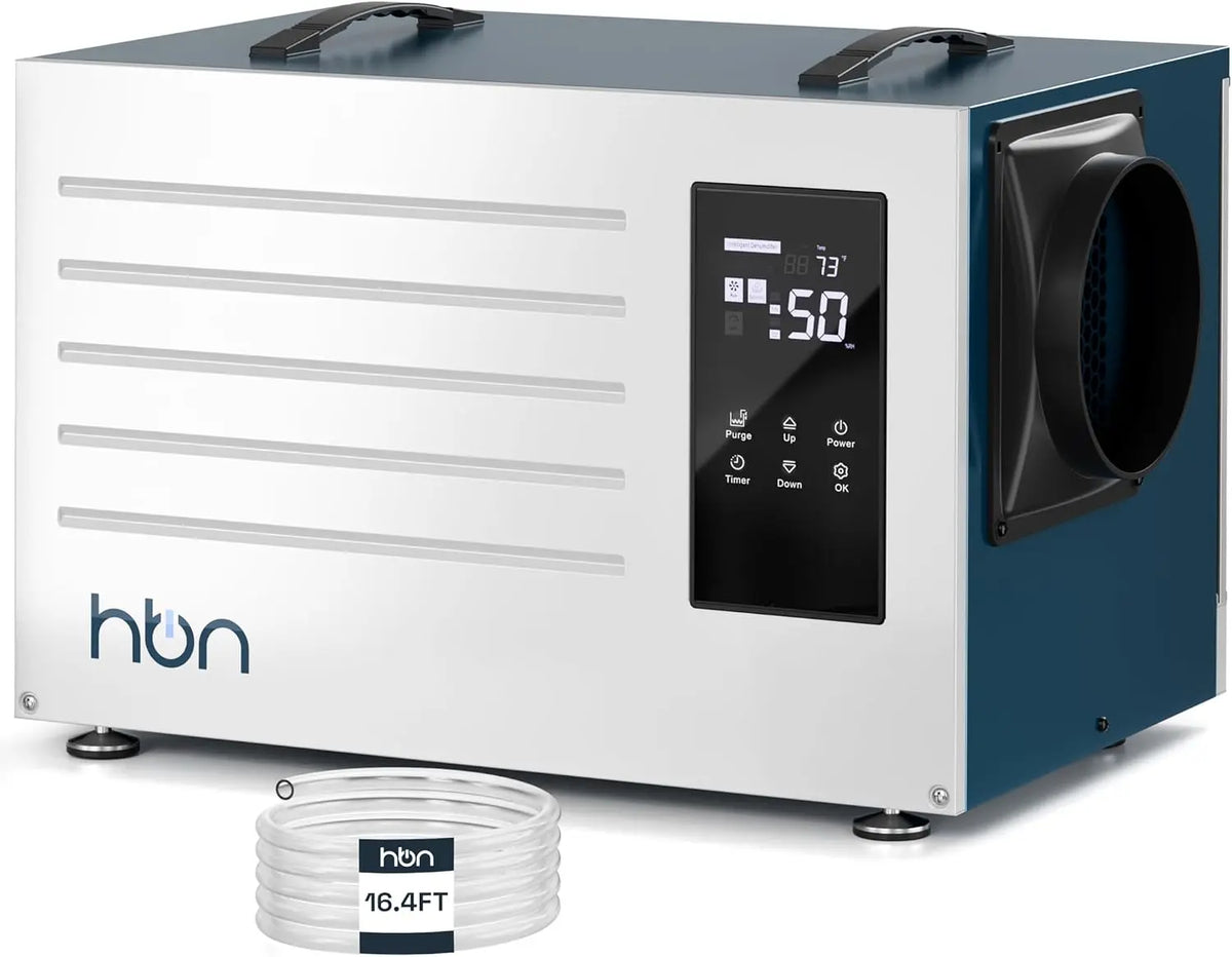 HBN Crawl space Dehumidifier 125 Pints with Pump and Drain Hose - Industrial Dehumidifier for Basement and Commercial up to 5900 Sq. Ft