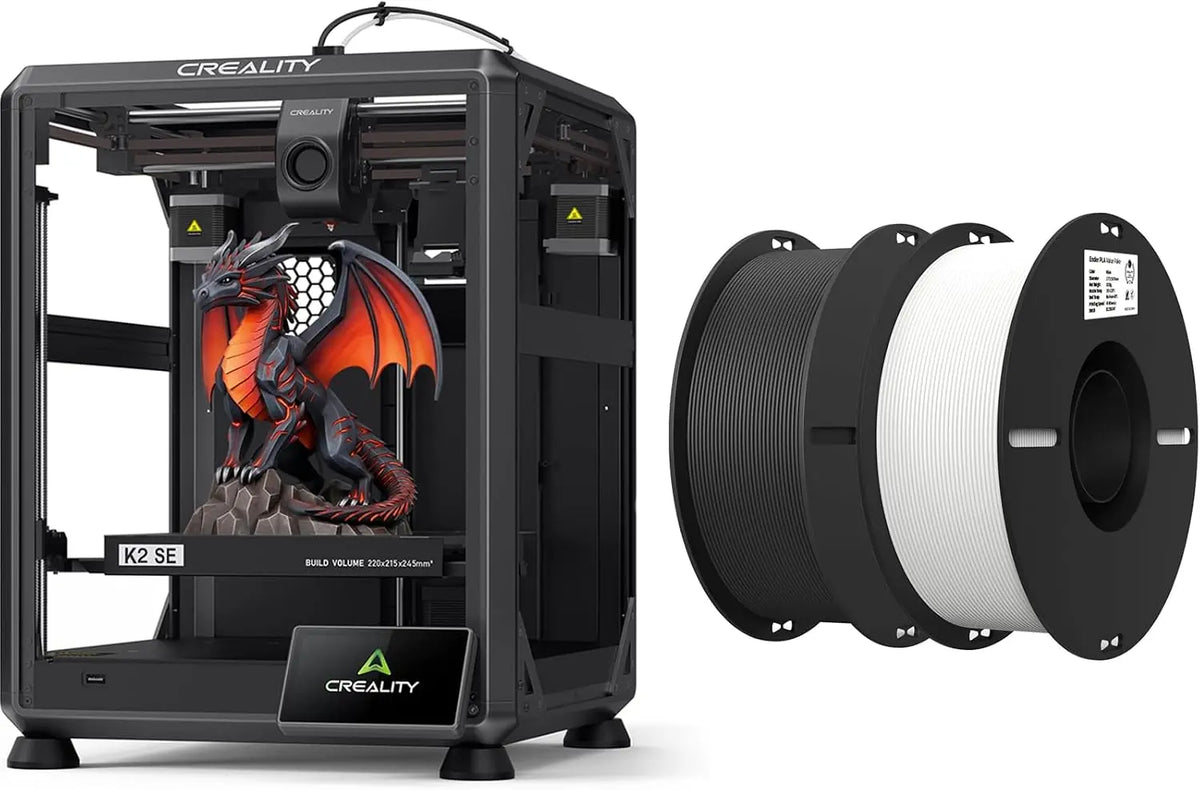 Creality K2 SE 3D Printer Bundle - With 2kg PLA Filament 1.75mm Black & White