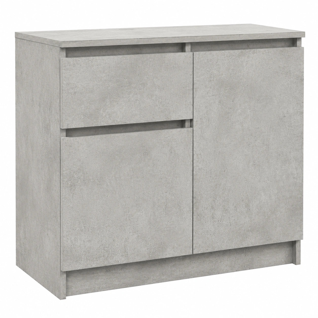 Credenza Moderna Grigio Cemento con Cassetto 71x35x65 cm