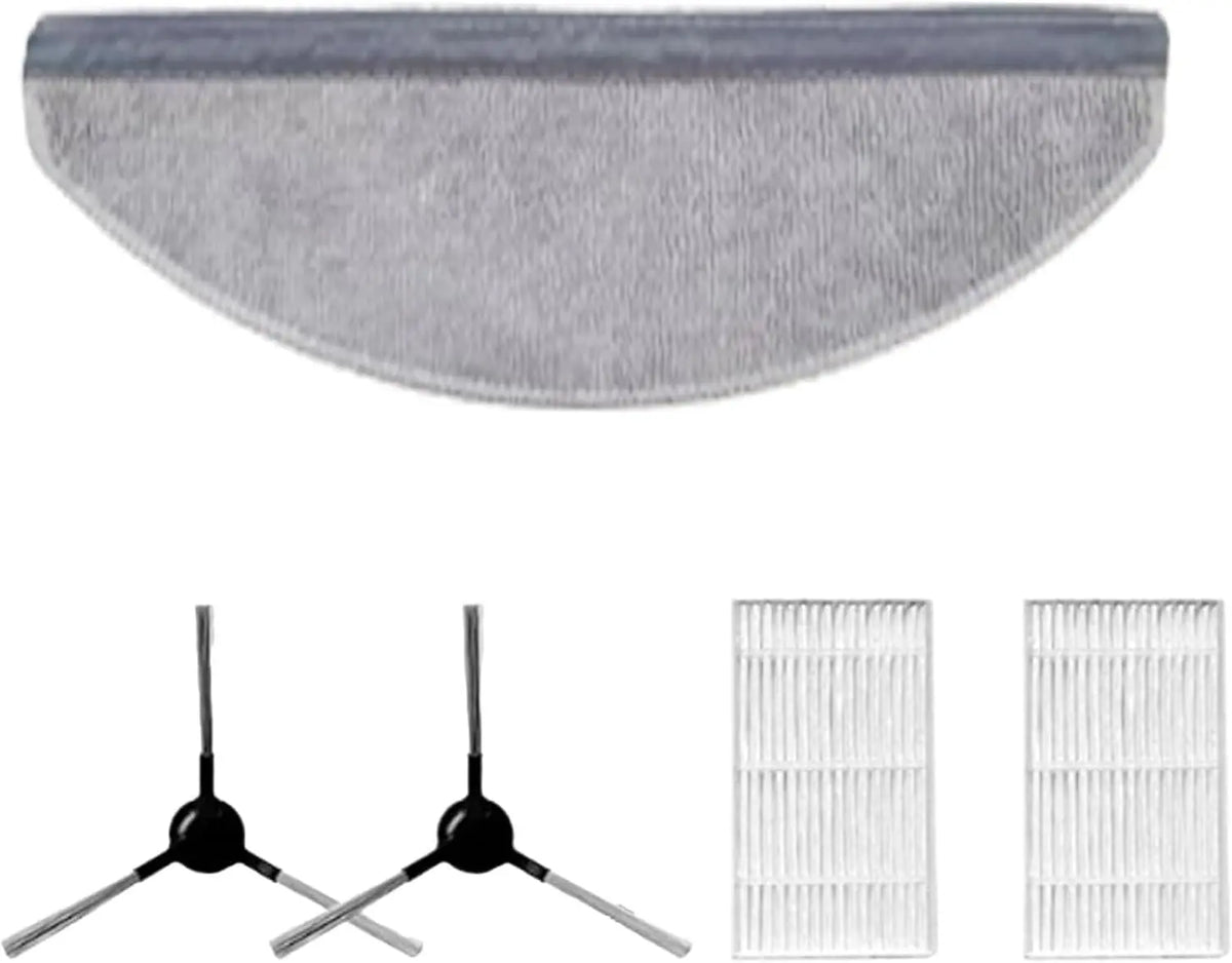 Robot Vacuum Cleaner Replacement Kit Compatible with S6Pro/H6Pro - 2 Side Brushes + 2 Hepa Filters + 1 Mop Cloth