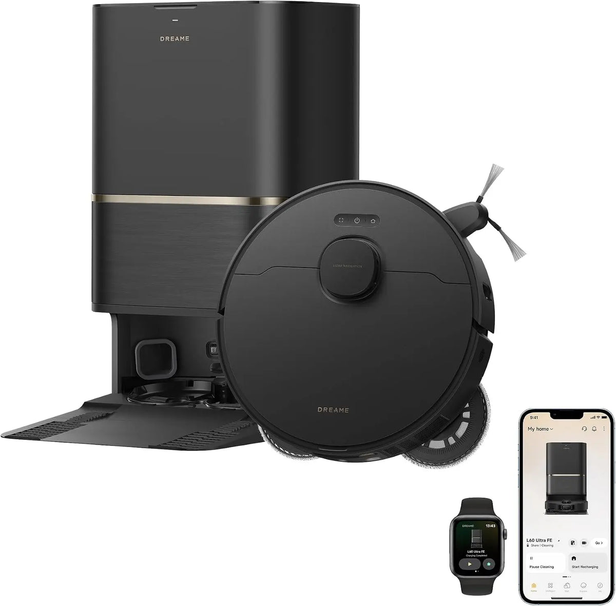 DREAME L60 Ultra FE Robot Vacuum and Mop - 212°F, 100°C, Mop Self-Cleaning