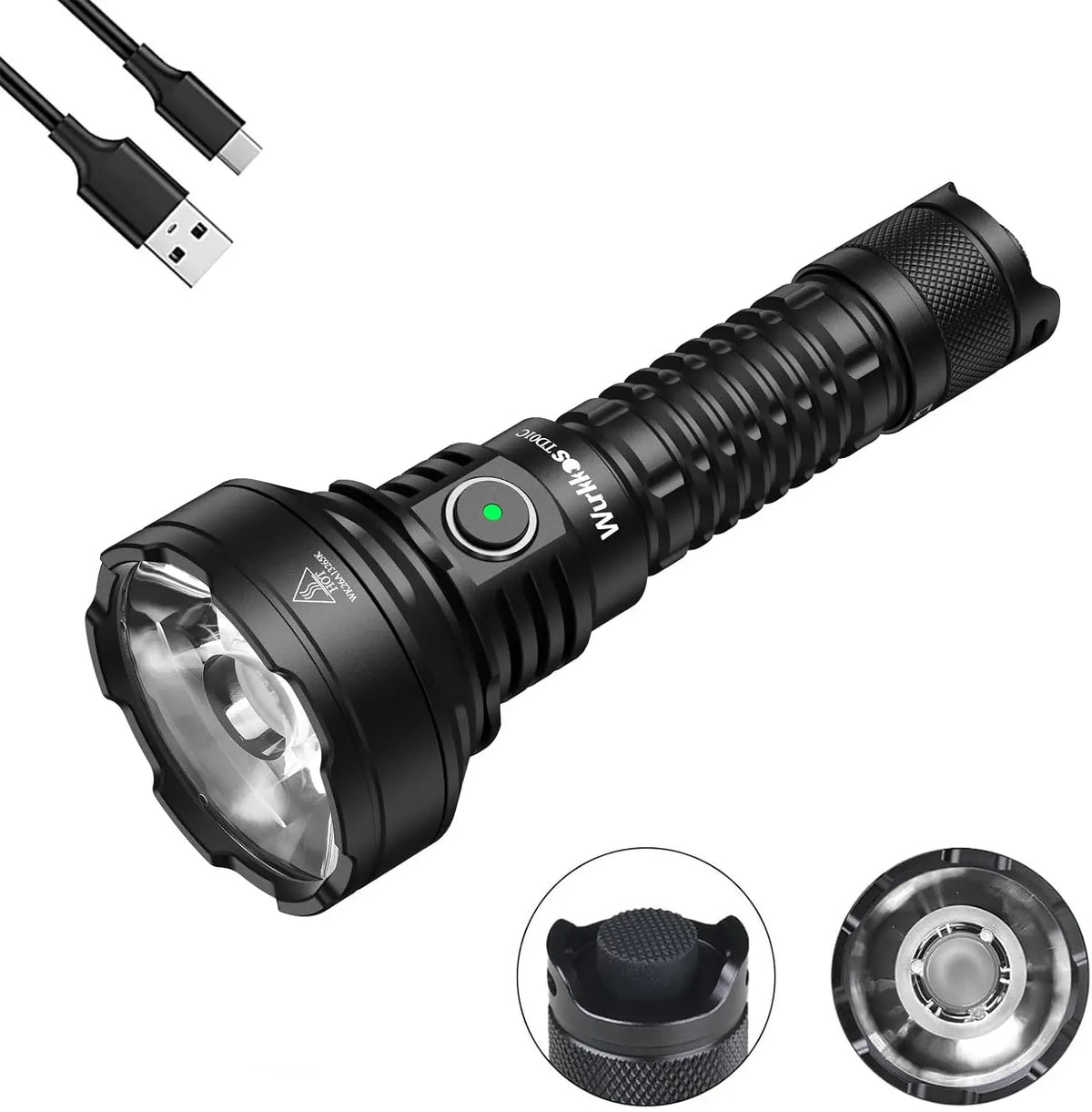 Wurkkos TD01C Tactical Flashlight - 1800LM Rechargeable, 1000M Throw USB-C
