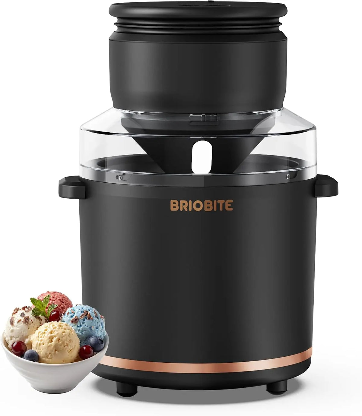 BRIOBITE 1.1 Quart Ice Cream Maker Machine - Black