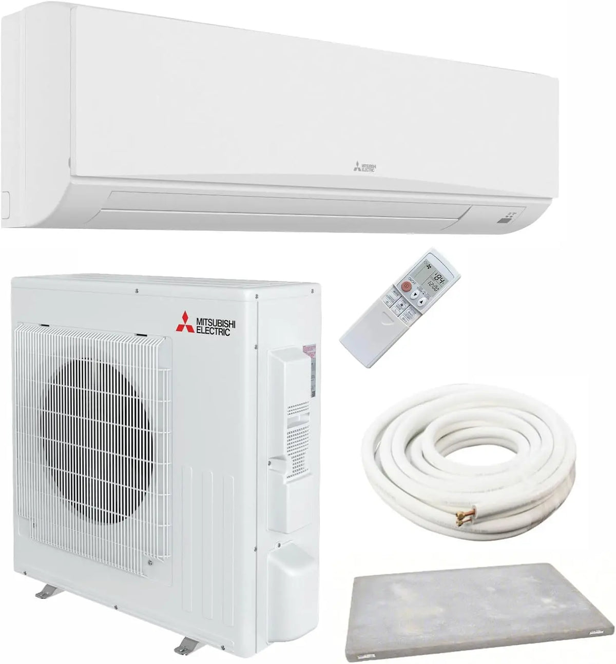 Mitsubishi 12 - 000 Btu 1 Ton Ductless Split System AC Heat Pump SEER 25.6 Cool & Heat Super High Energy Efficient System NEW SYSTEM