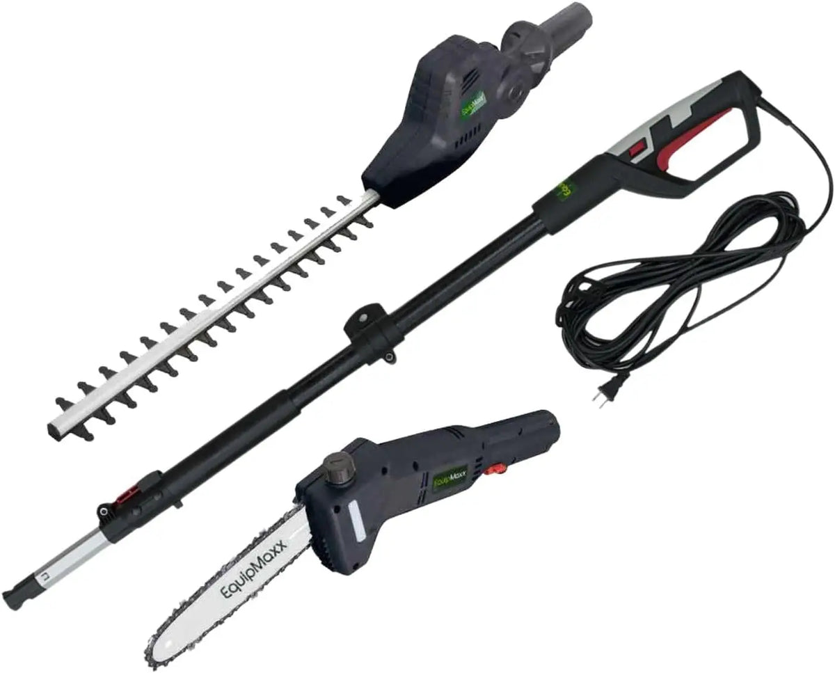 Long Reach 2 in 1 Electric - Corded, Pole Hedge Trimmer & Chainsaw, Telescopic Extension Pole Tool for Garden Pruning and Branch Cutting