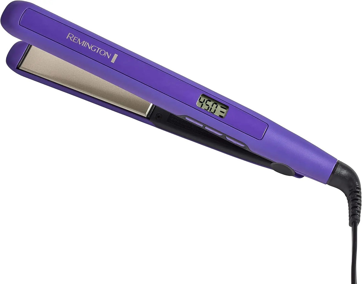 Remington 1 Inch Flat Iron - Hair Straightener with Anti-Static Technology, 30-Second Heat Up & 60 Minute Auto Shut-Off, Titanium + Ceramic Coating