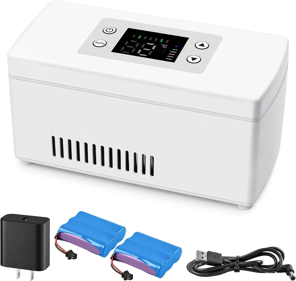 Insulin Cooler Travel Box - Portable Mini Drug Refrigerator USB Rechargeable with Digital Thermostat, 0°-18°
