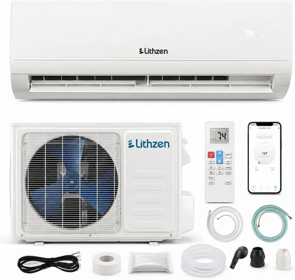 12000 BTU Mini Split AC/Heating System - 17 SEER2 115V
