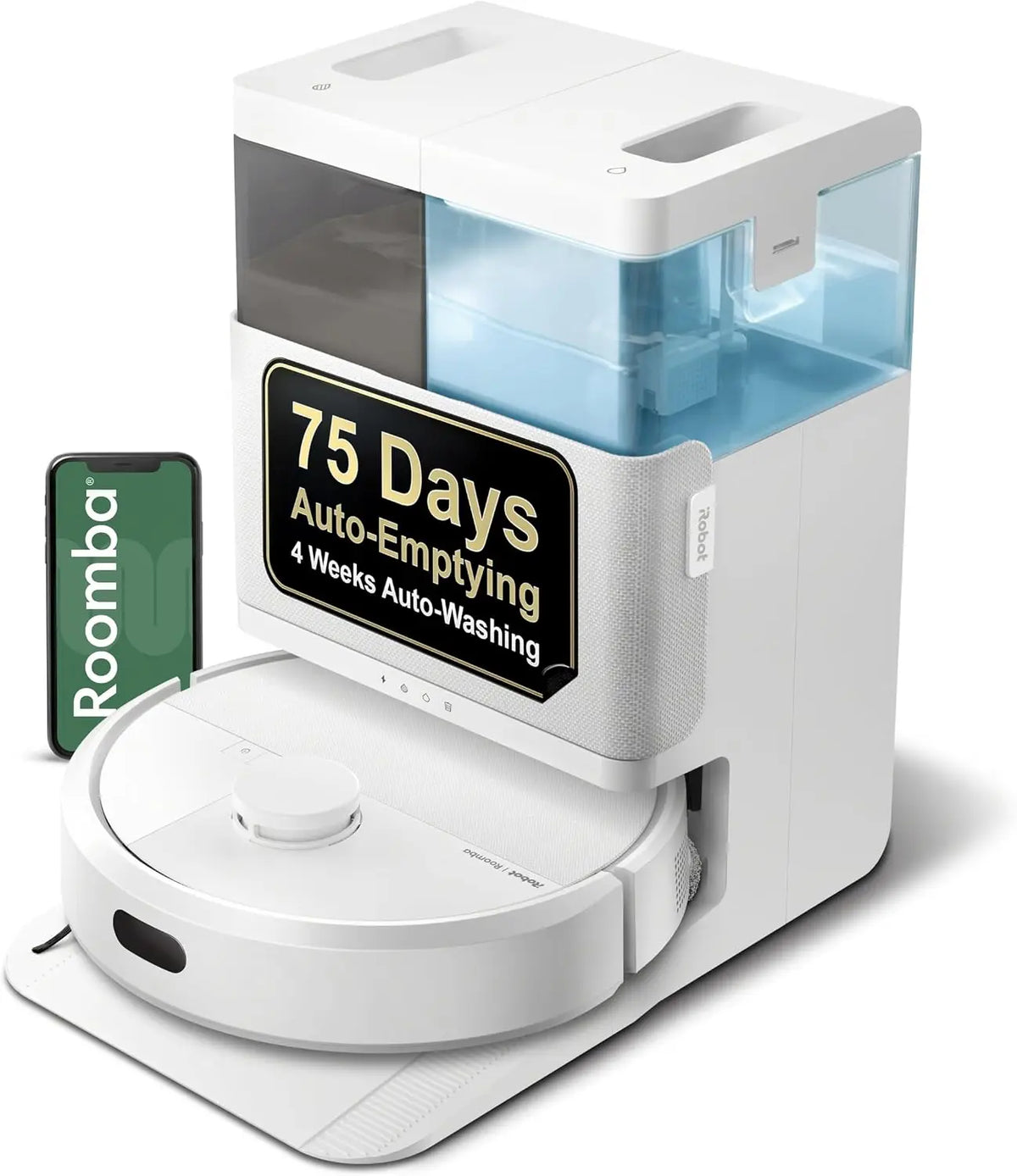 iRobot Roomba Plus 405 - G185, Combo Robot Vacuum & Mop with AutoWash Dock, Spinning Mop Pads, Self-Empties, Pad Washing & Drying, Self-Cleaning