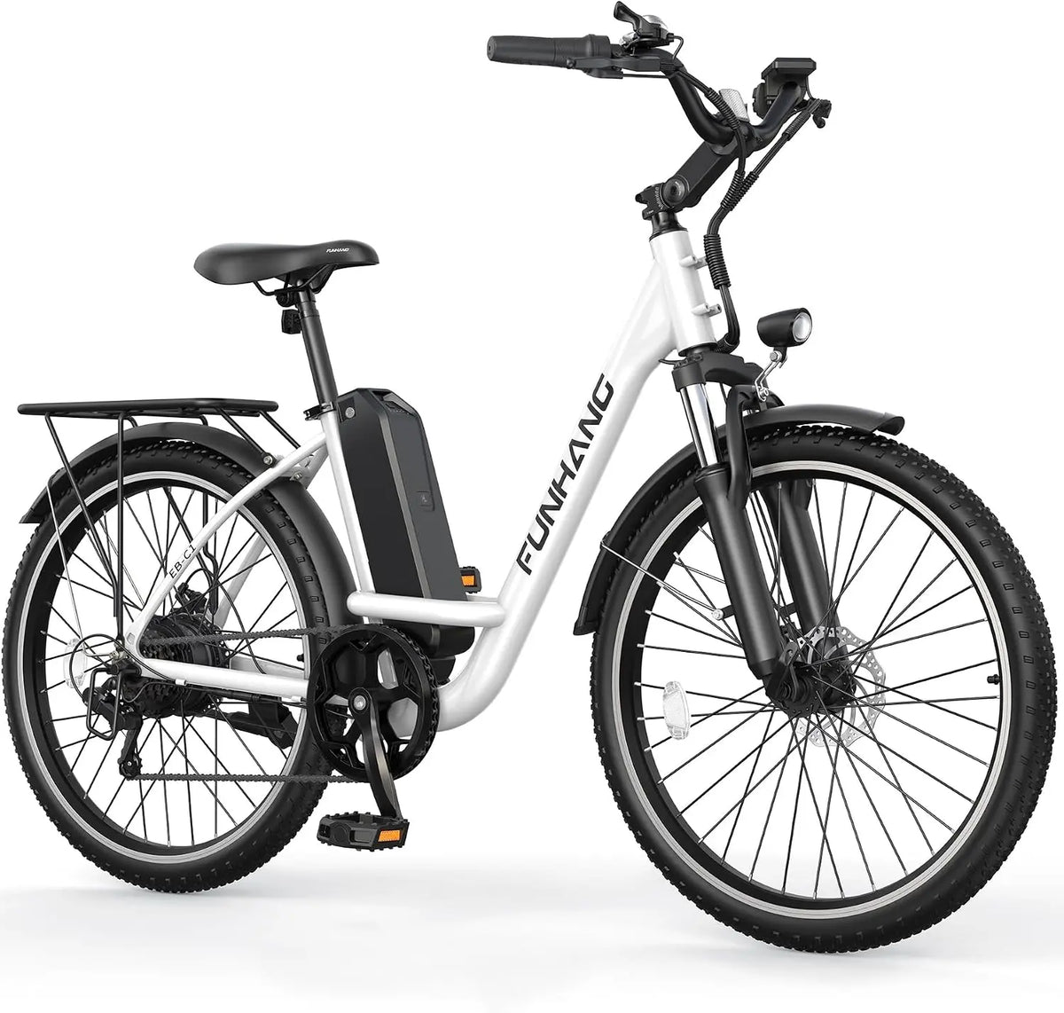 Funhang Electric Bike for Adults - 26 Inch City Cruiser Ebike with 1000W Peak Motor, 20MPH 50 Miles Commuter Adult Electric Bicycles with 48V Battery