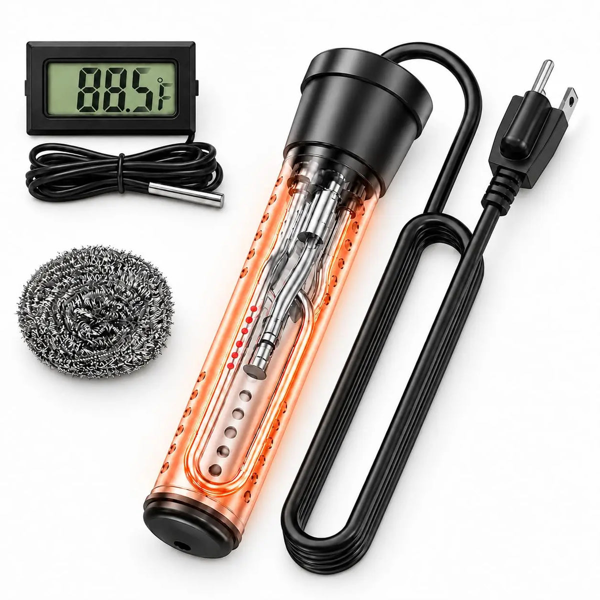 Portable Water Heater for Buckets & Tubs - 2000W Immersion Heater