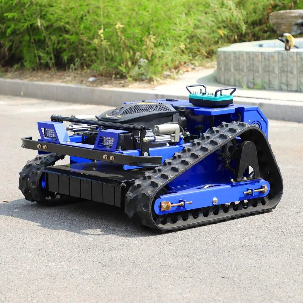 Infront Remote Control Lawn Mower - Crawler Track All-Terrain System, Hybrid Oil-Electric Power for Steep Slopes and Large Lawns
