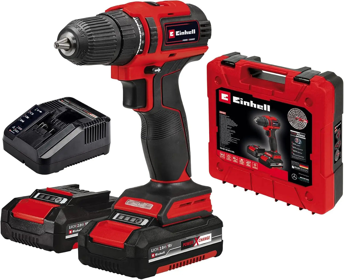 Einhell TE-CD 18/40 Li BL Cordless Drill - 2x2.0 Ah, Power X-Change, Li-Ion, 18 V, Torque 40 Nm, Carbon Free Motor