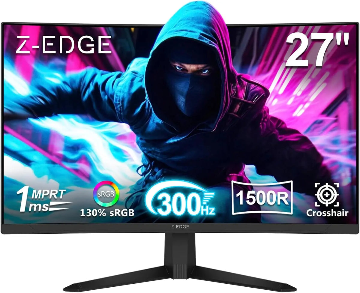 Z-Edge 27 Inch Curved Gaming Monitor - 1080P, 300Hz/240Hz Computer Screen